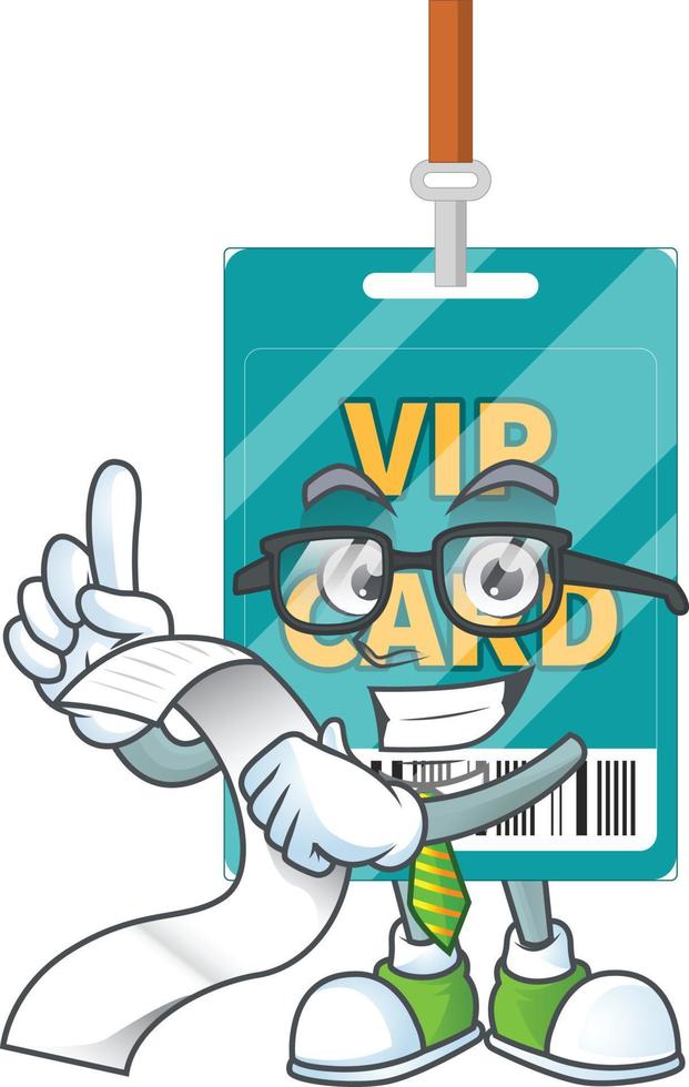 dibujos animados personaje de VIP pasar tarjeta vector