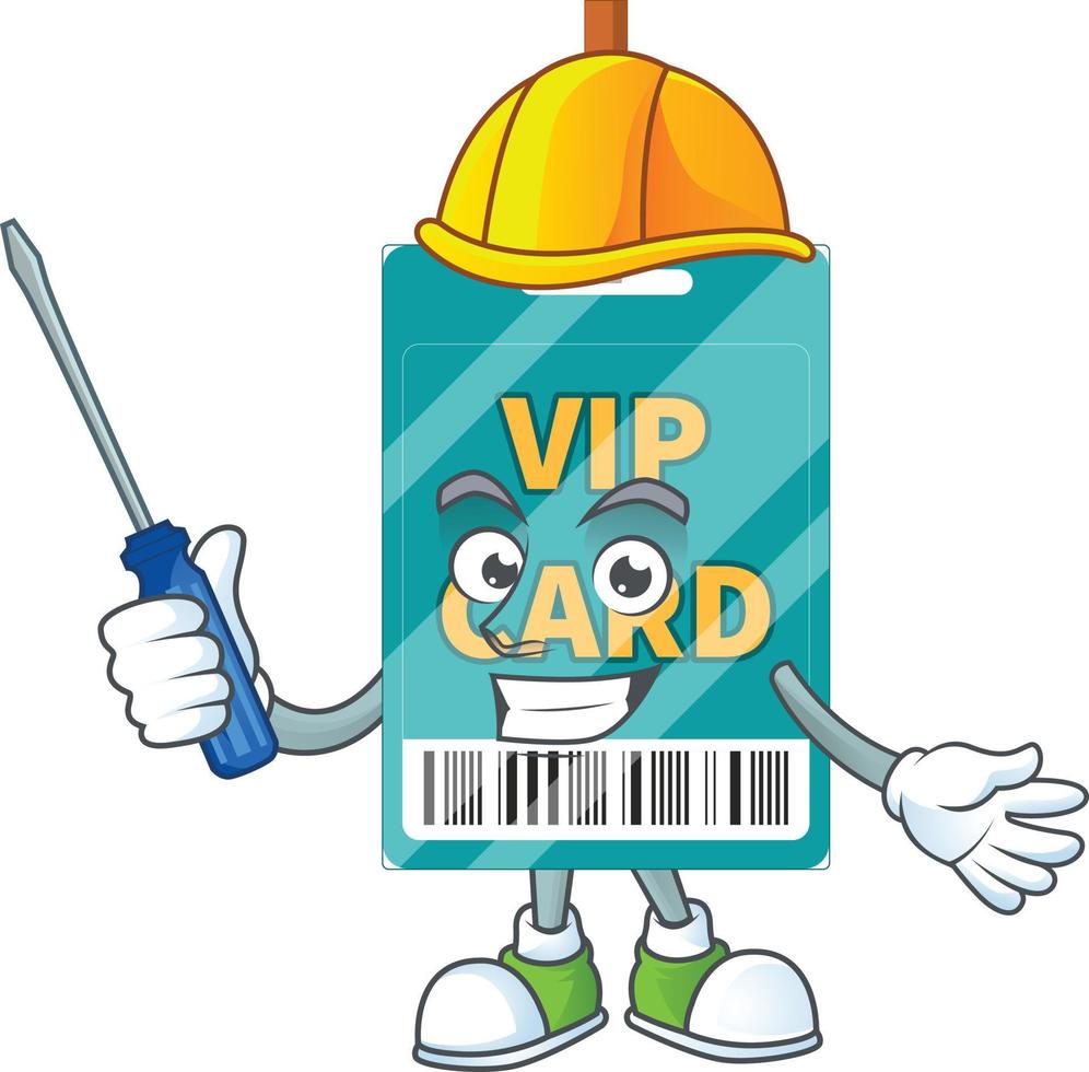 Cartoon character of VIP pass card vector