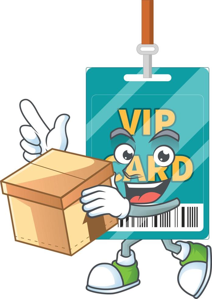 dibujos animados personaje de VIP pasar tarjeta vector