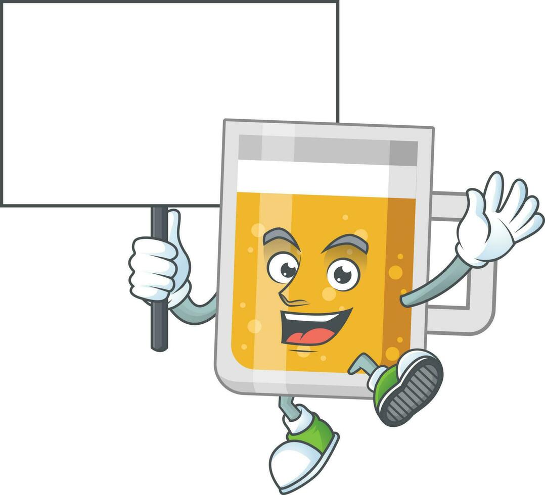 Cartoon character of glass of beer vector