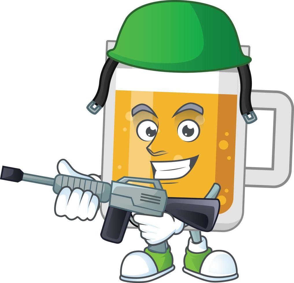 Cartoon character of glass of beer vector
