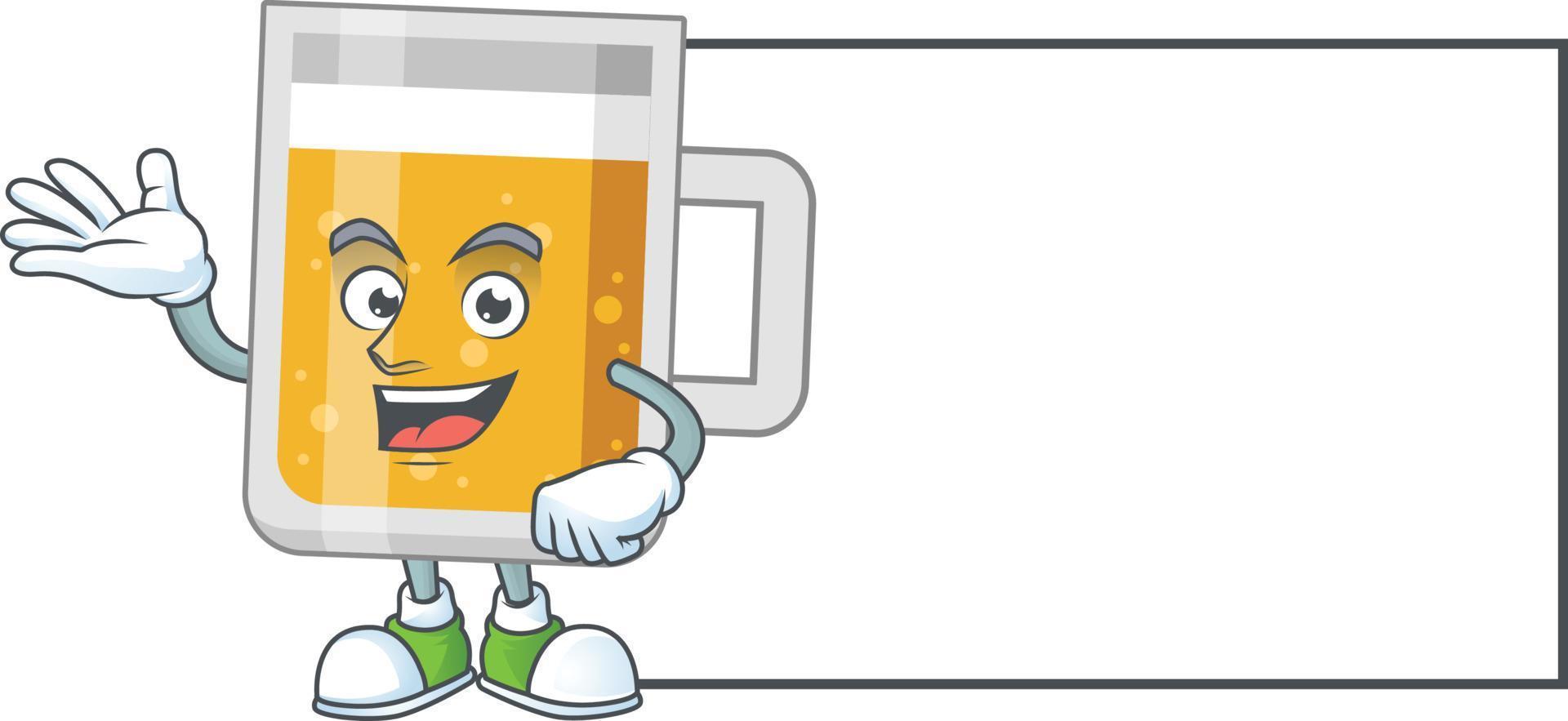 Cartoon character of glass of beer vector
