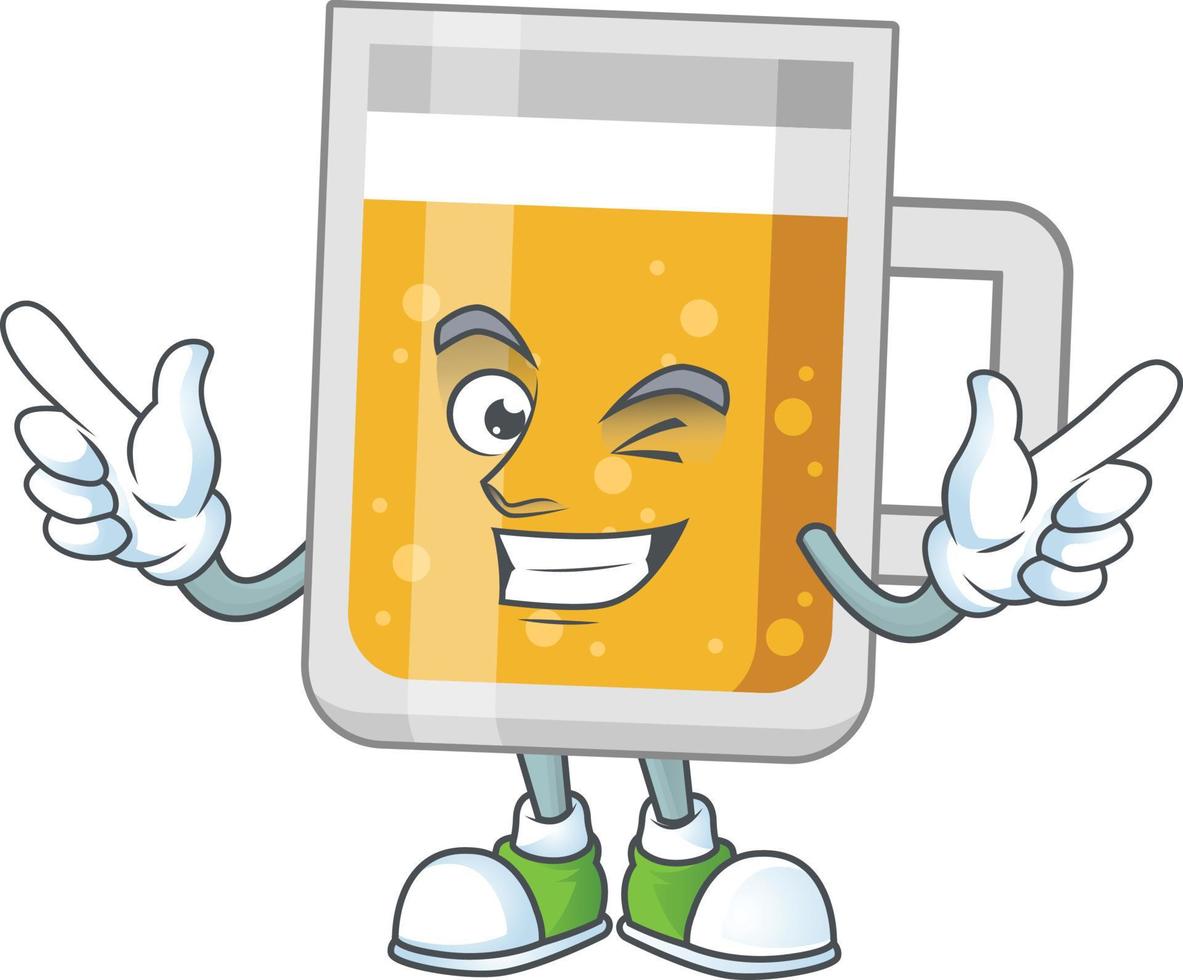 Cartoon character of glass of beer vector