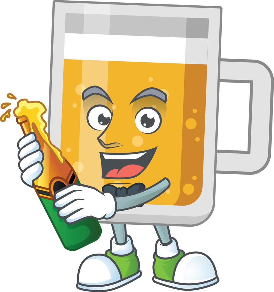 dibujos animados personaje de vaso de cerveza vector