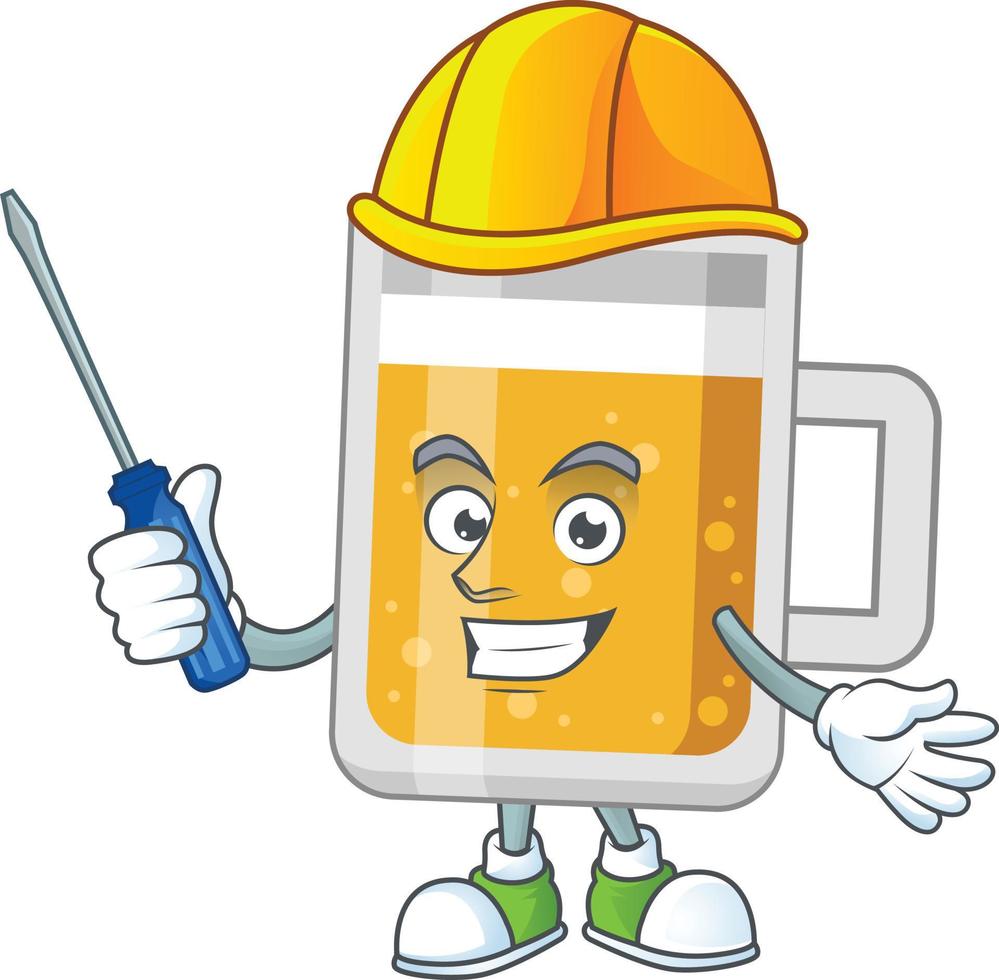 Cartoon character of glass of beer vector