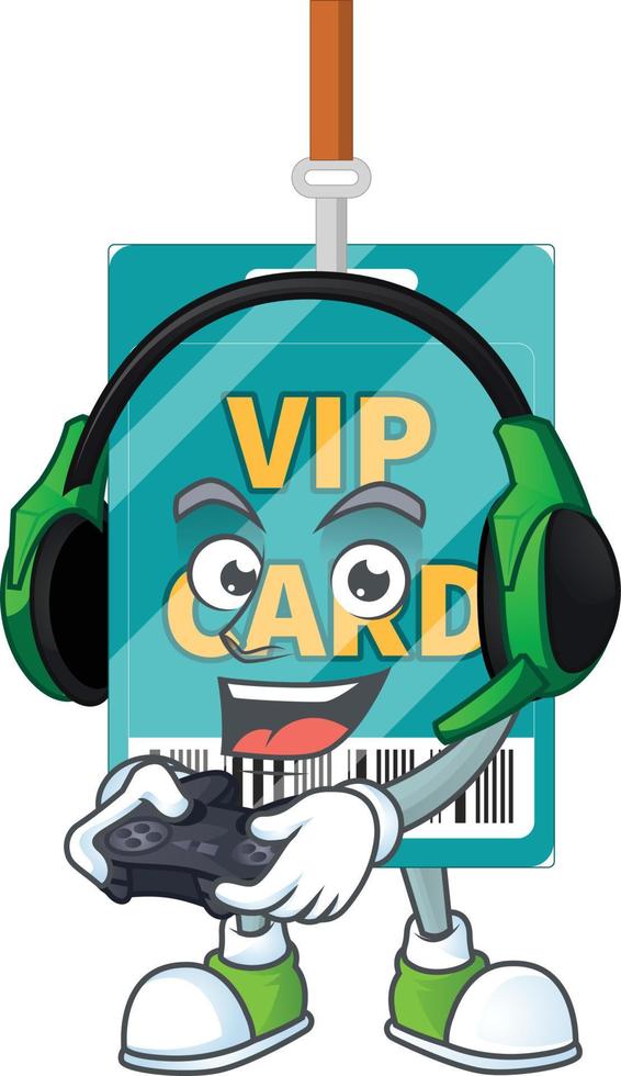 Cartoon character of VIP pass card vector