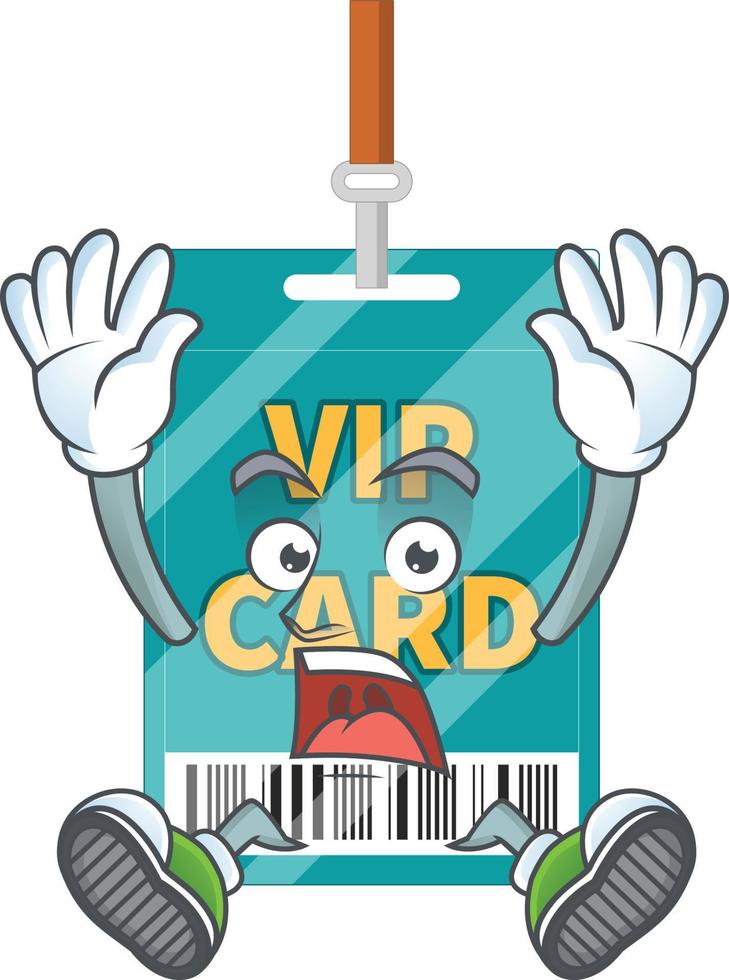 Cartoon character of VIP pass card vector