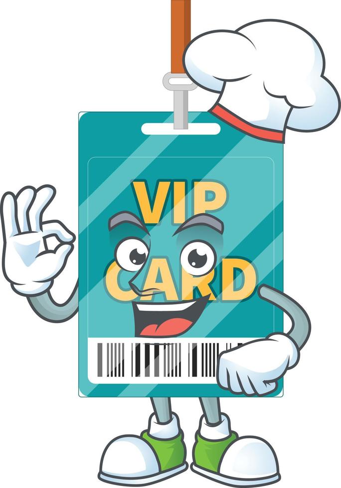 Cartoon character of VIP pass card vector