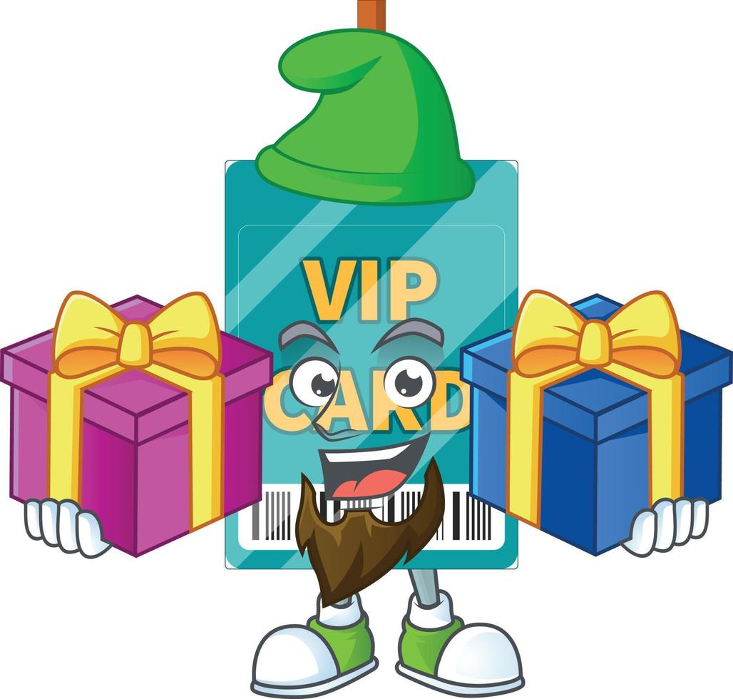 Cartoon character of VIP pass card vector