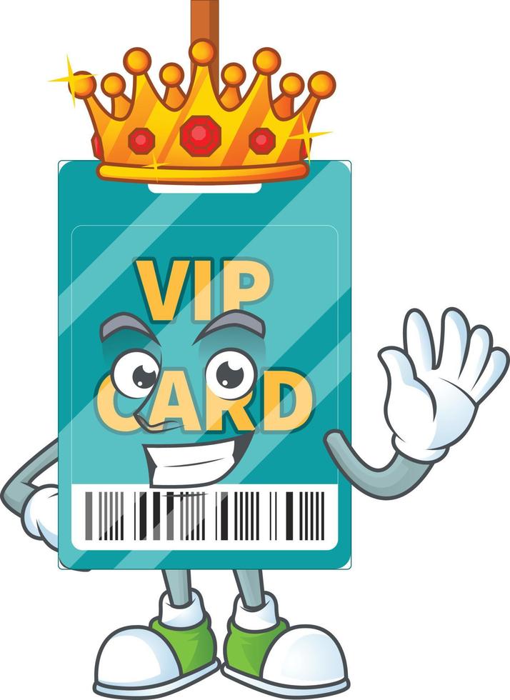 Cartoon character of VIP pass card vector