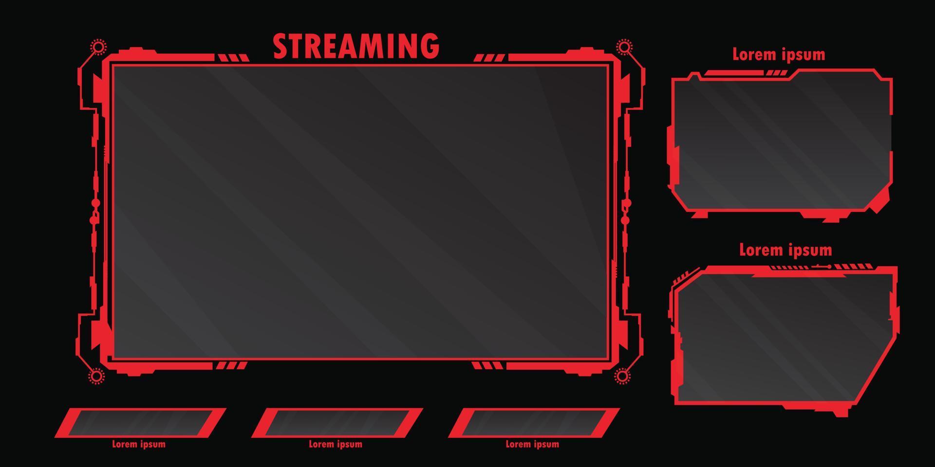 streaming panel overlay design template vector