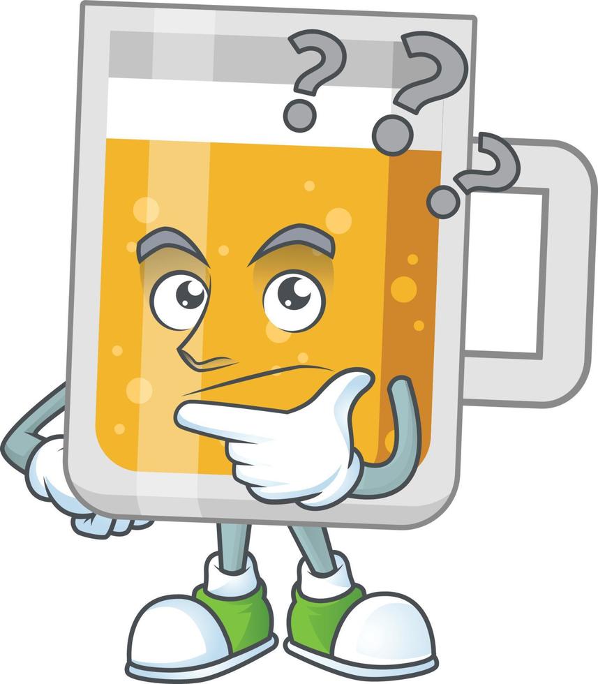 Cartoon character of glass of beer vector