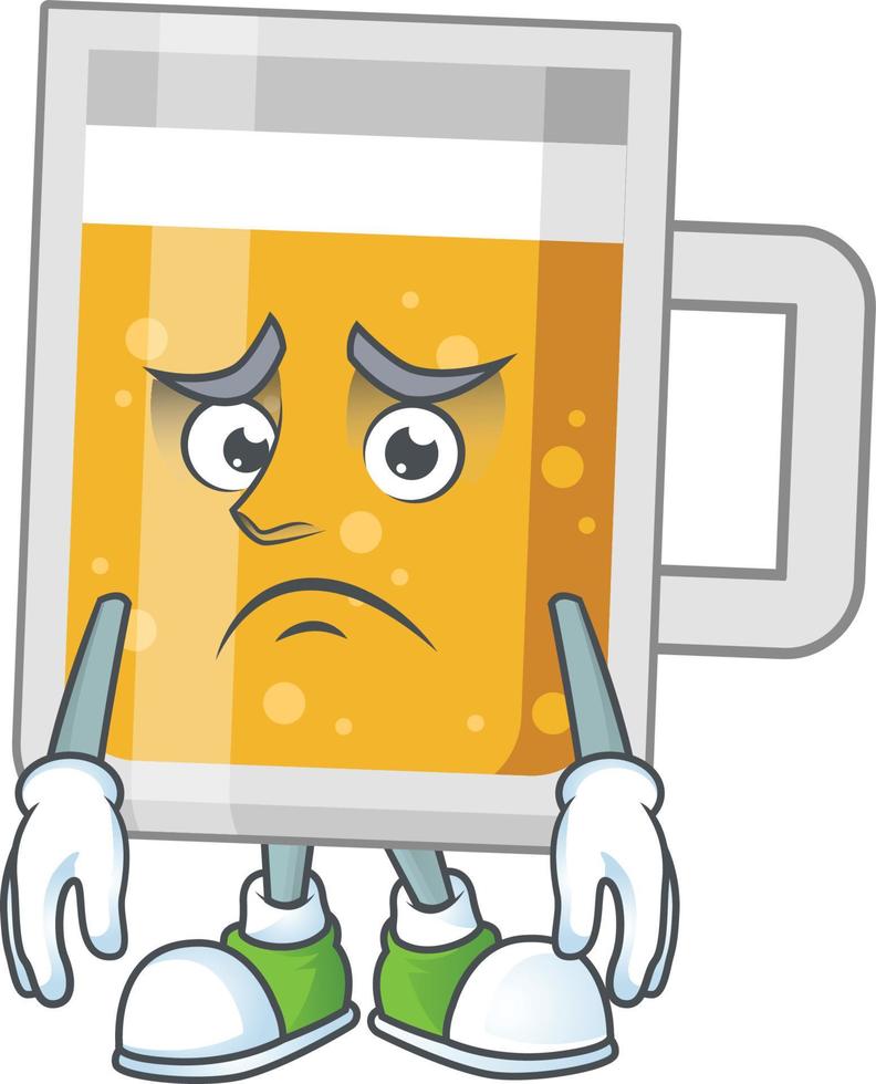 dibujos animados personaje de vaso de cerveza vector