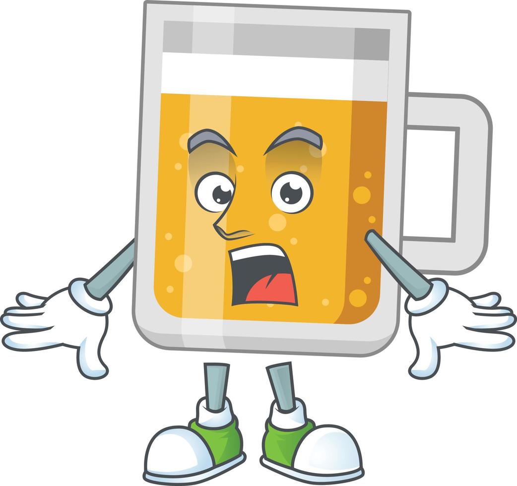 dibujos animados personaje de vaso de cerveza vector