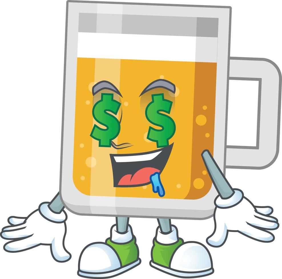 Cartoon character of glass of beer vector