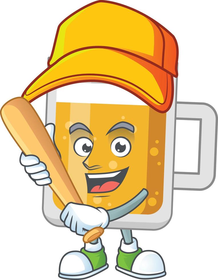 Cartoon character of glass of beer vector