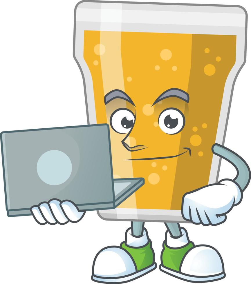 Cartoon character of mug of beer vector