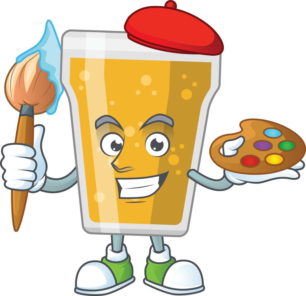 dibujos animados personaje de jarra de cerveza vector