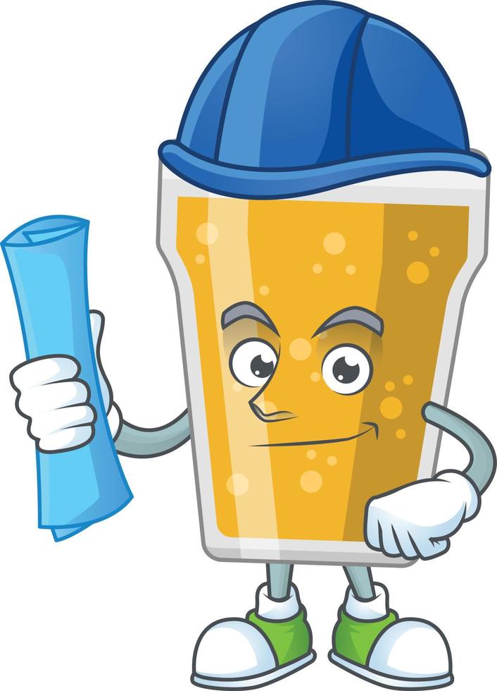 Cartoon character of mug of beer vector