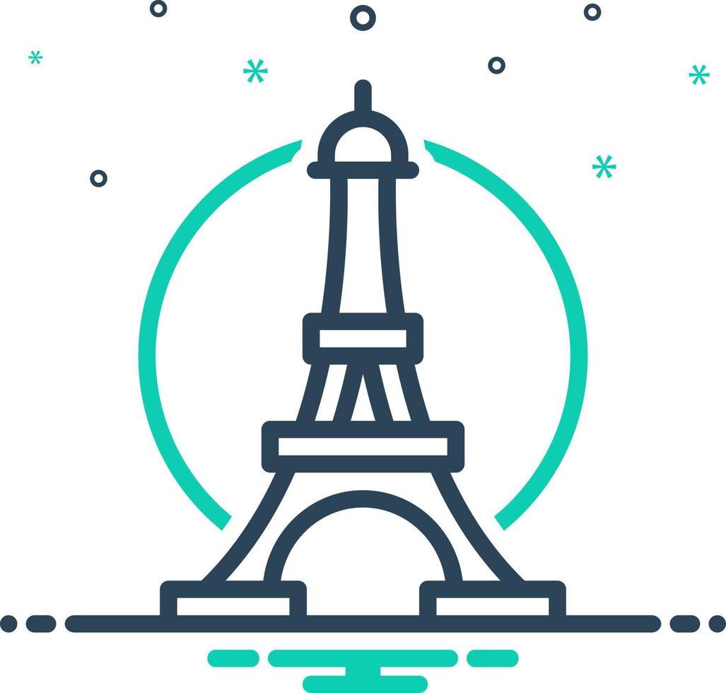 mix icon for paris vector