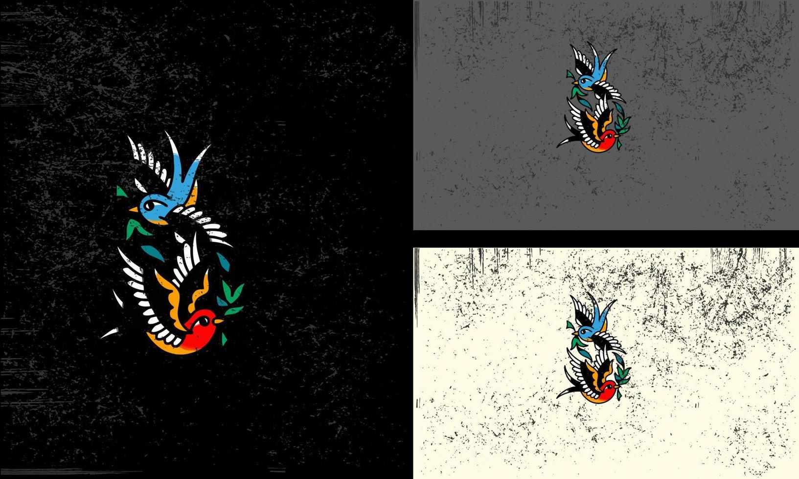 volador pájaro con flores vector ilustración mascota diseño