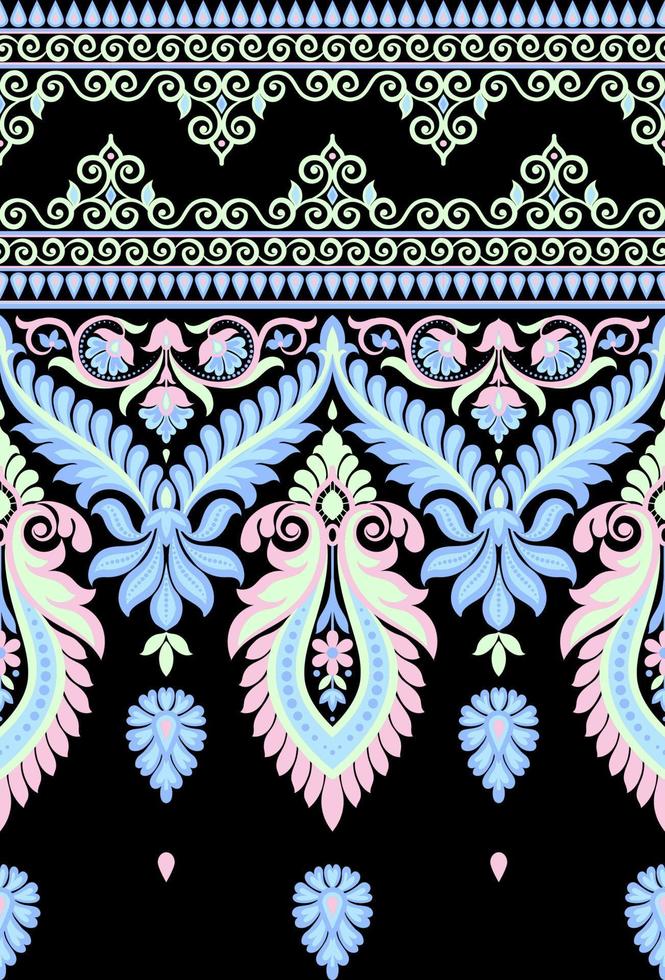 Geometrical and Ethnic Textile neckline design and motif for textile branding Fabric illustration Design for cover, fabric, textile, wrapping paper vector