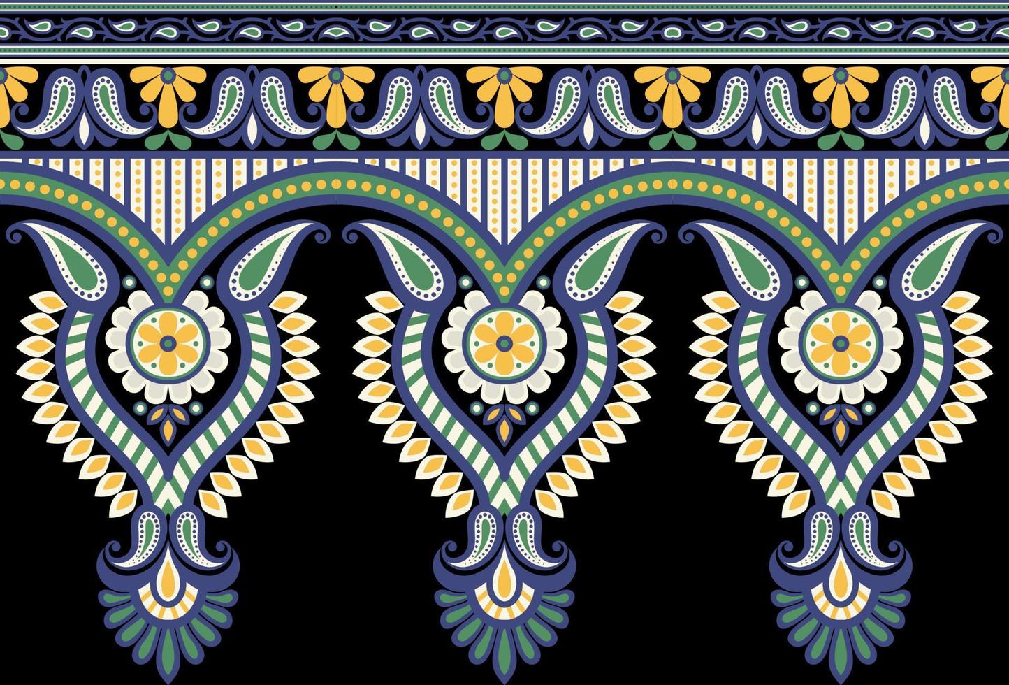 Geometrical and Ethnic Textile neckline design and motif for textile branding Fabric illustration Design for cover, fabric, textile, wrapping paper vector