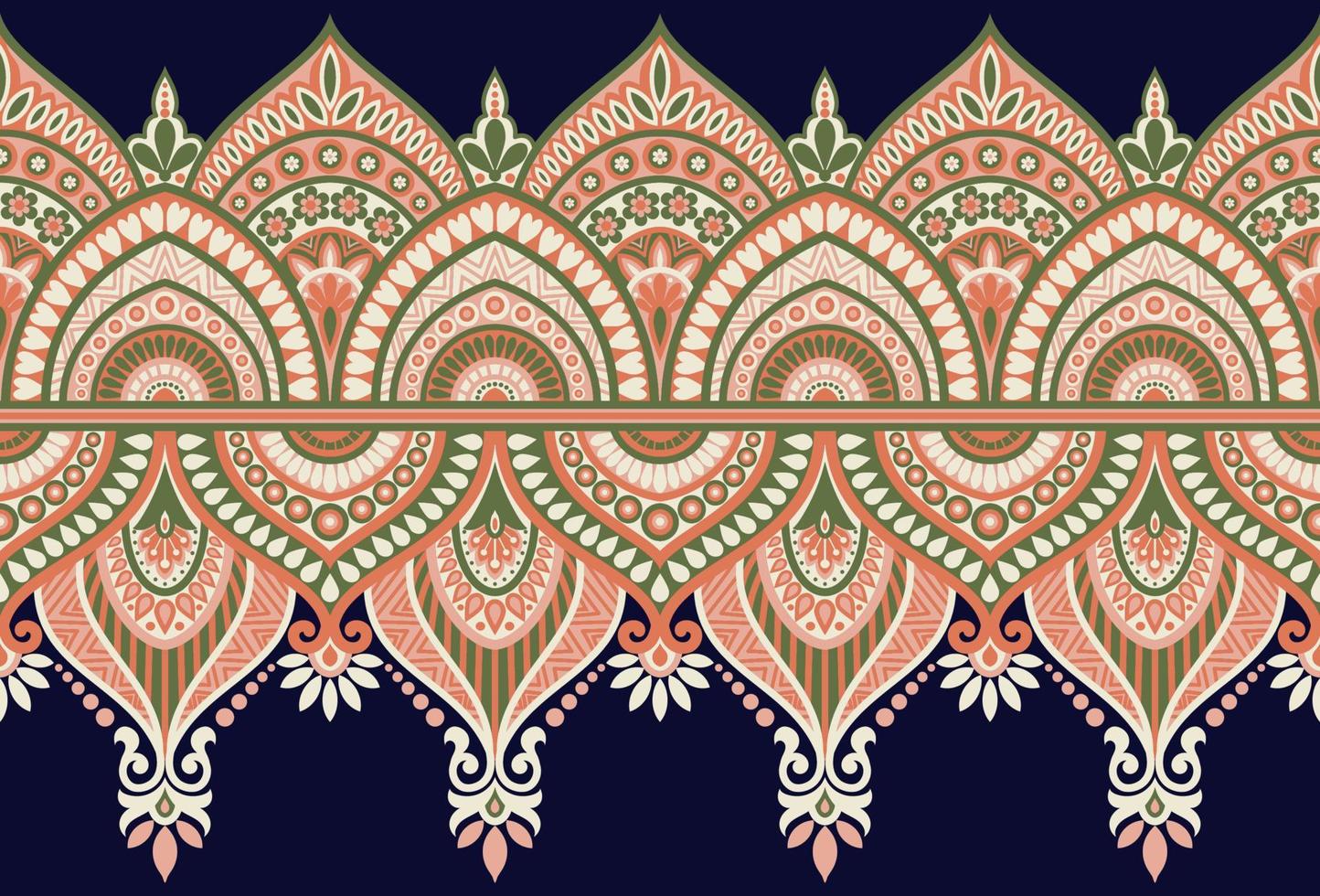Geometrical and Ethnic Textile neckline design and motif for textile branding Fabric illustration Design for cover, fabric, textile, wrapping paper vector