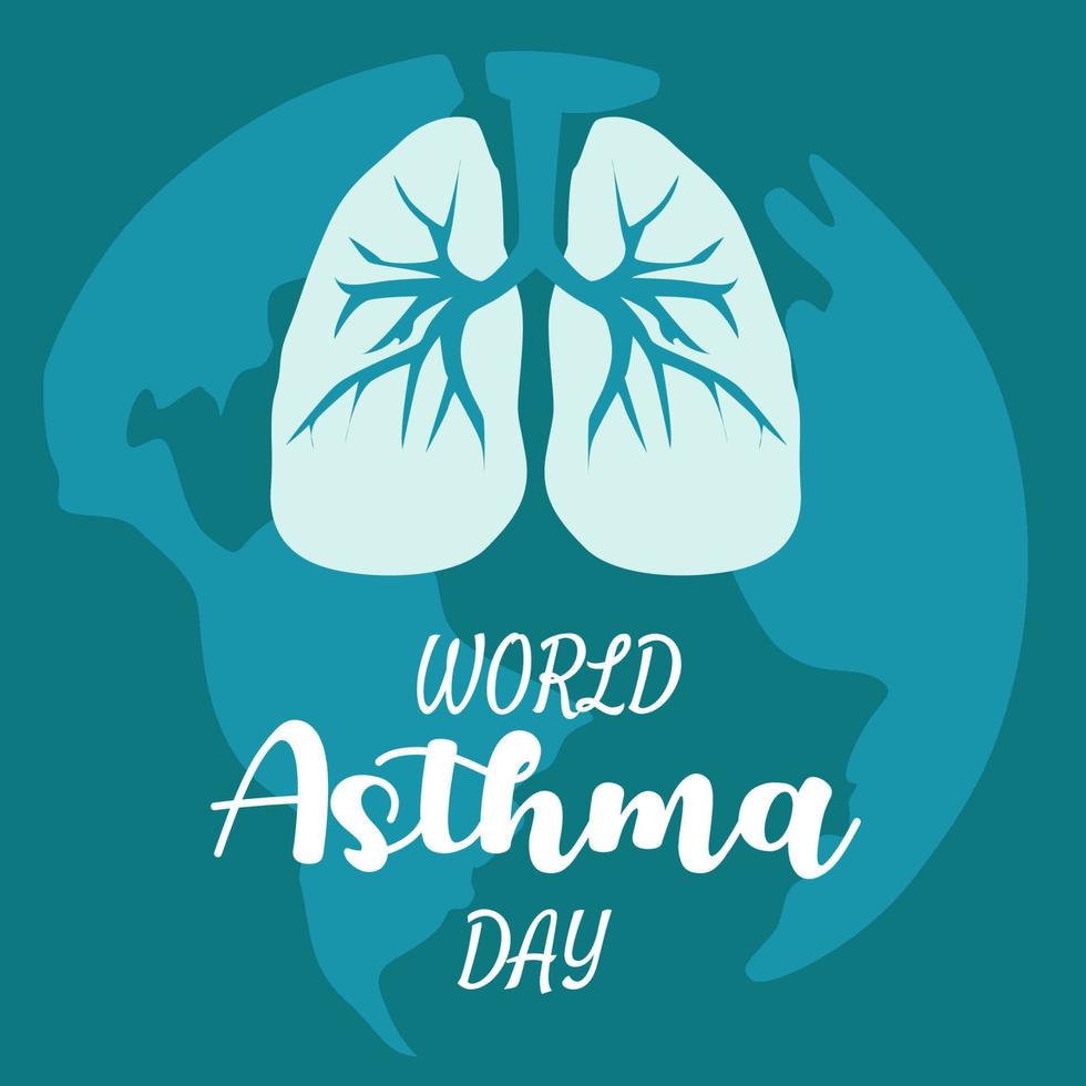 World Asthma Day. Holiday concept. Template for background, banner, card, and poster with text inscription. Vector EPS10 illustration.