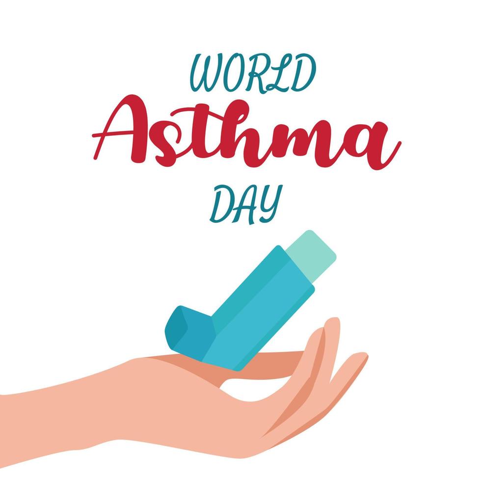 World Asthma Day. Holiday concept. Template for background, banner, card, and poster with text inscription. Vector EPS10 illustration.