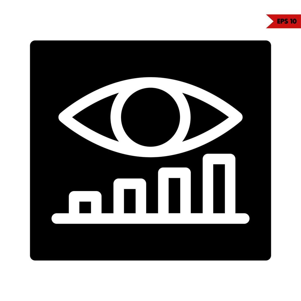 eye with chart in frame glyph icon vector