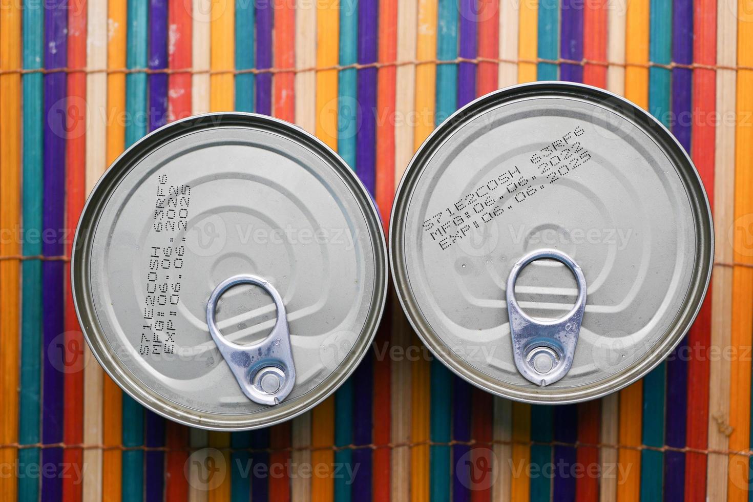 expire date on food can on white background , photo