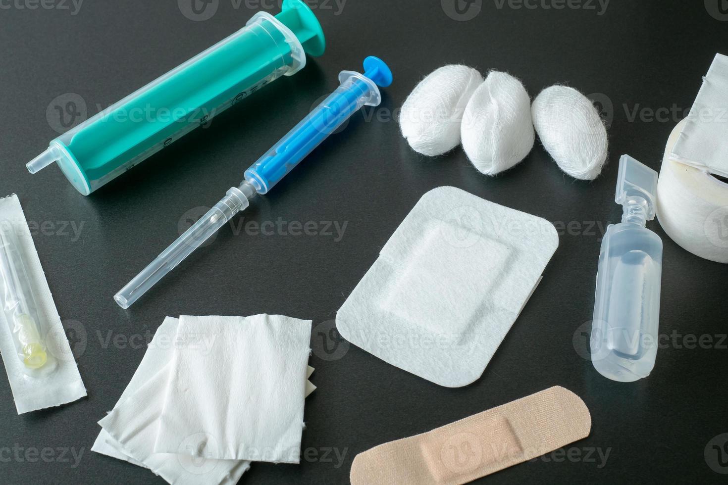 Medical Syringe and drug. Health care. Medical environment. photo