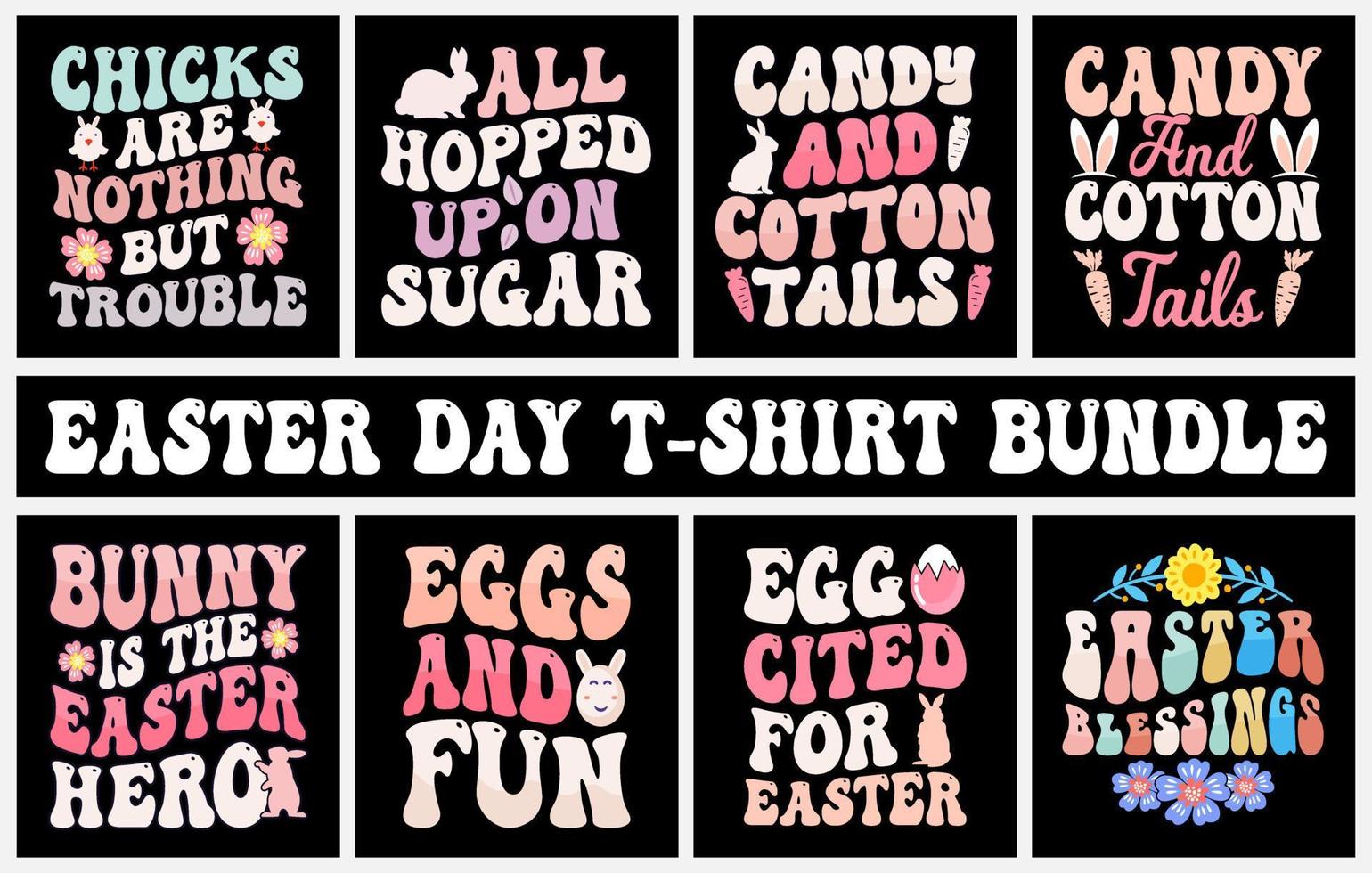 Easter T shirt design Bundle, Bunny Easter T Shirt set, easter t-shirt vector, Happy Easter day element, bunny t-shirt vector, Easter day vector