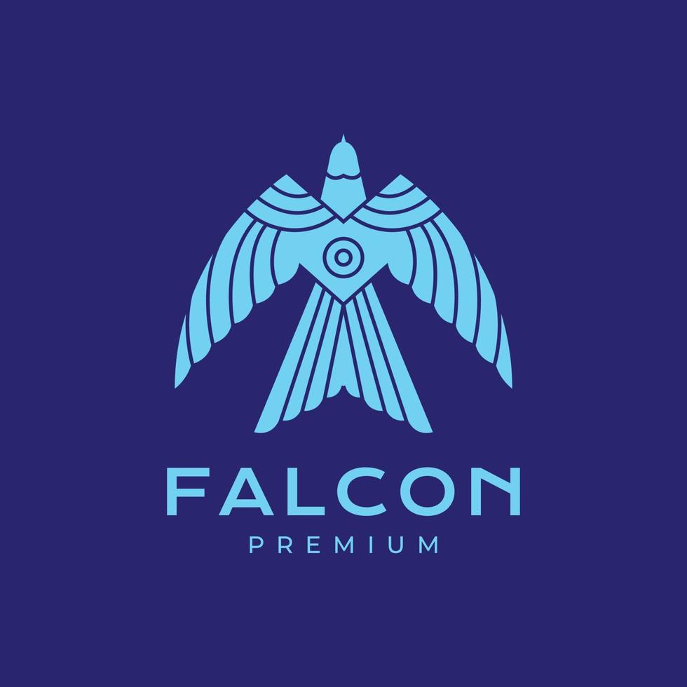 flying bird freedom falcon hunting prey technology modern geometric logo design vector