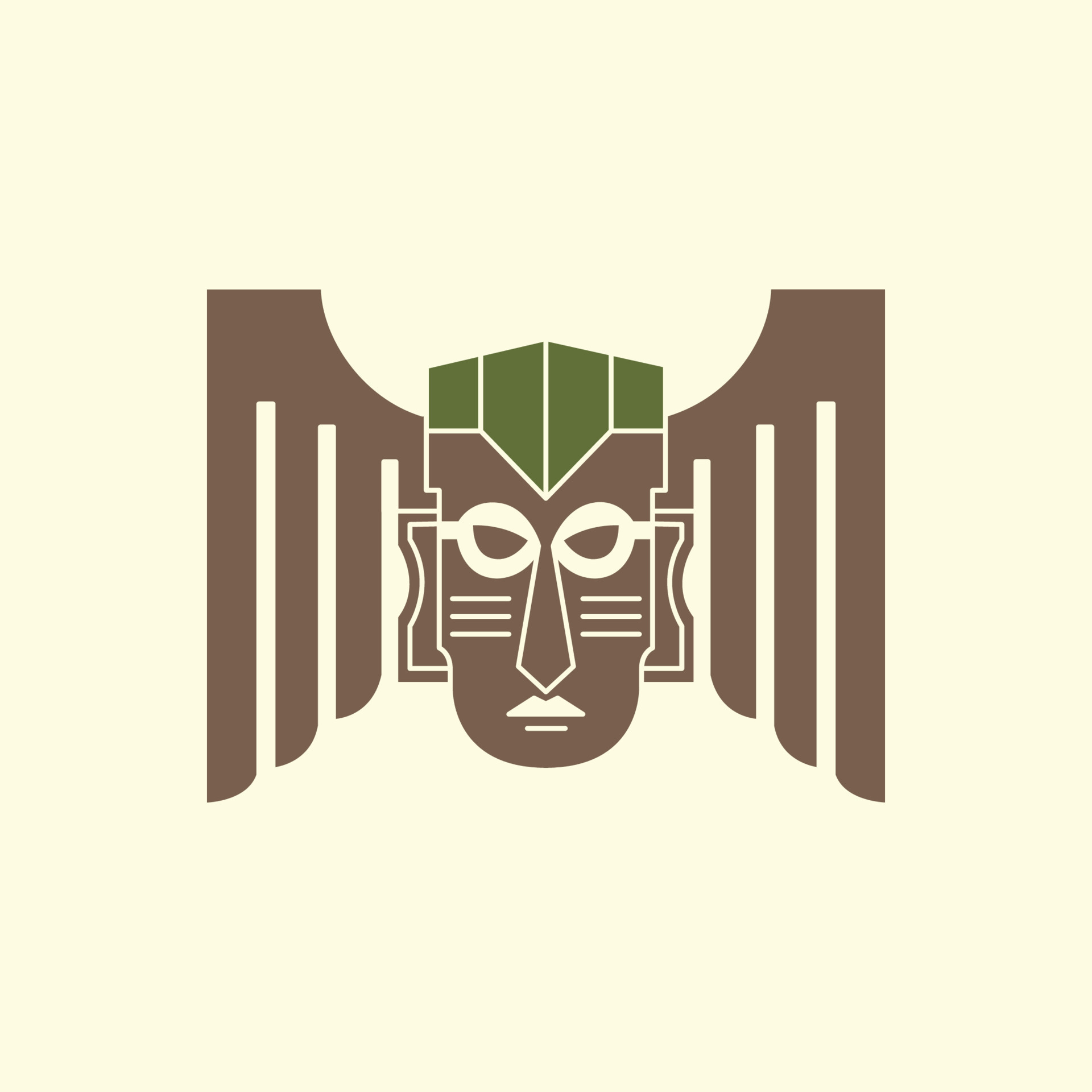 culture tribe ethnic mask wood wings traditional vintage logo design ...