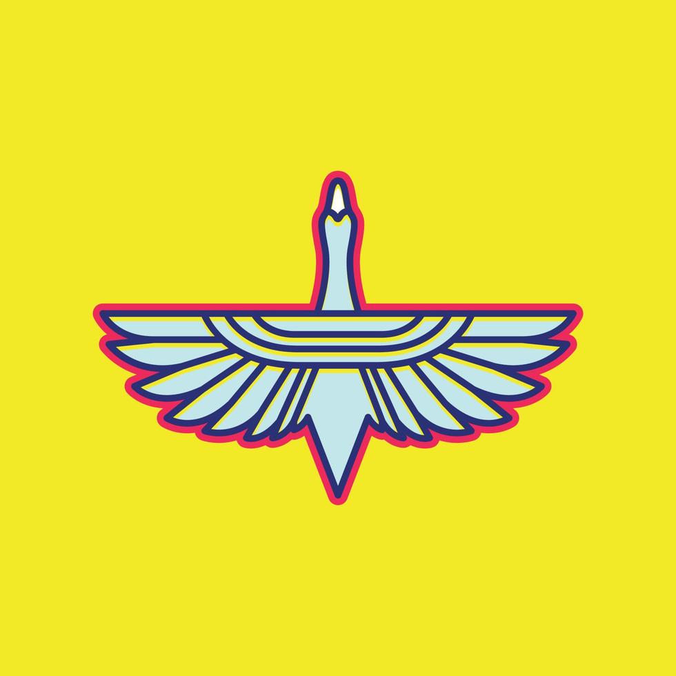 flying bird goose modern geometric colorful abstract logo design vector