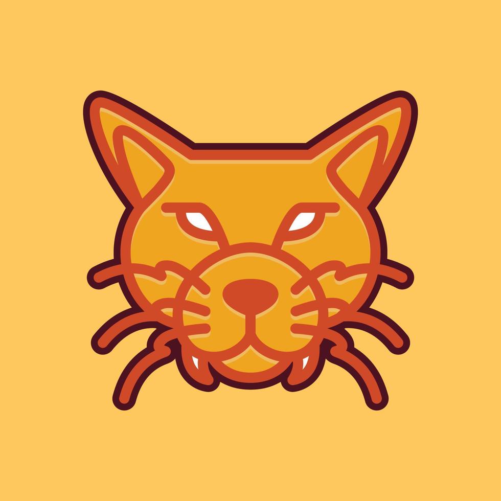 animal bestia fauna silvestre selva gato bosque cabeza cara vistoso moderno pegatina logo diseño vector