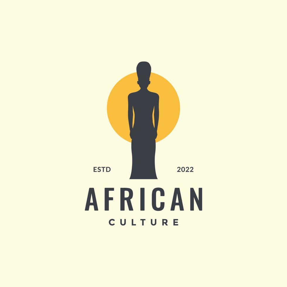 african culture people tribe ethnic sunset hipster logo design vector