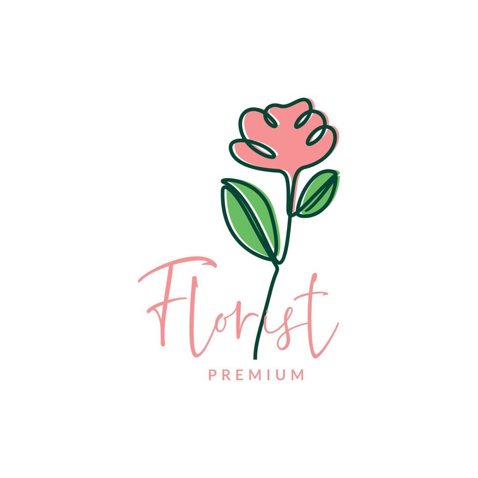 femenino planta flor florista floral moderno mínimo línea Arte vistoso logo diseño diseño vector