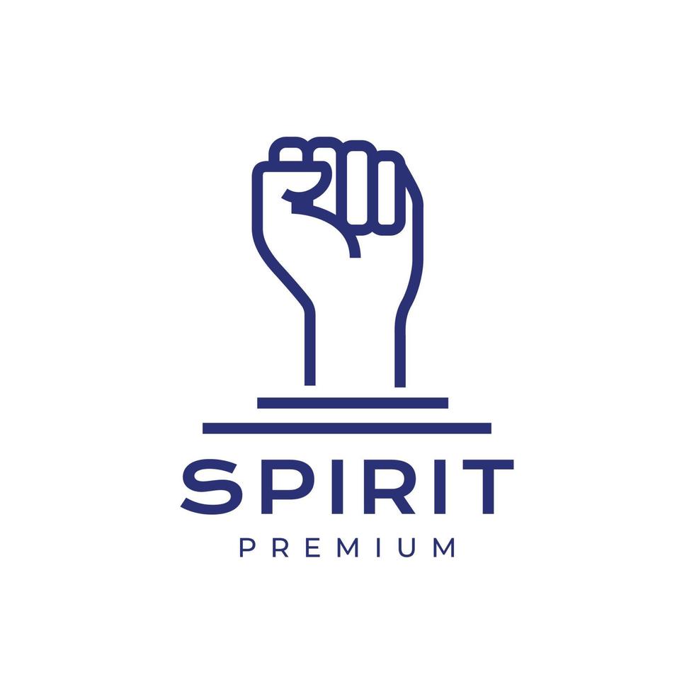 spirit hand clenched strong minimal modern logo design vector