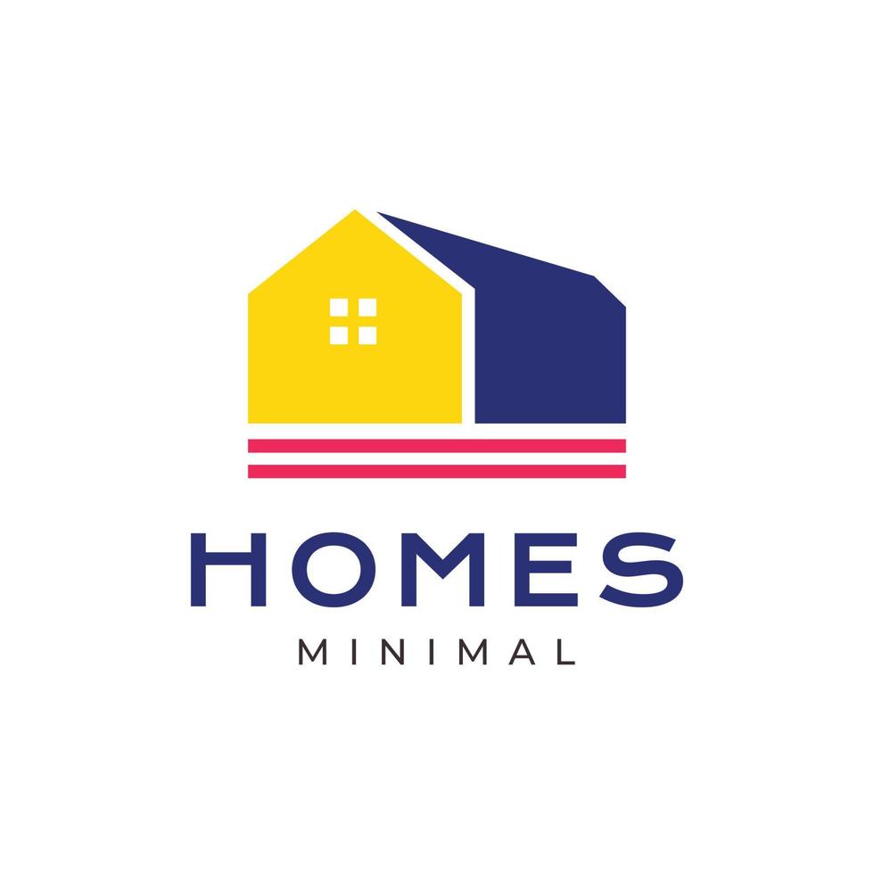 home house warehouse colorful abstract modern simple logo design vector