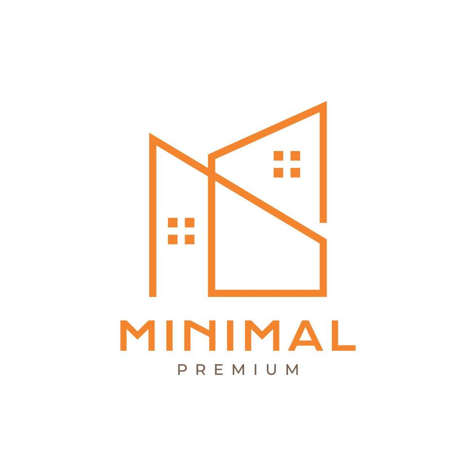 house home building futuristic minimalist architecture modern logo design vector