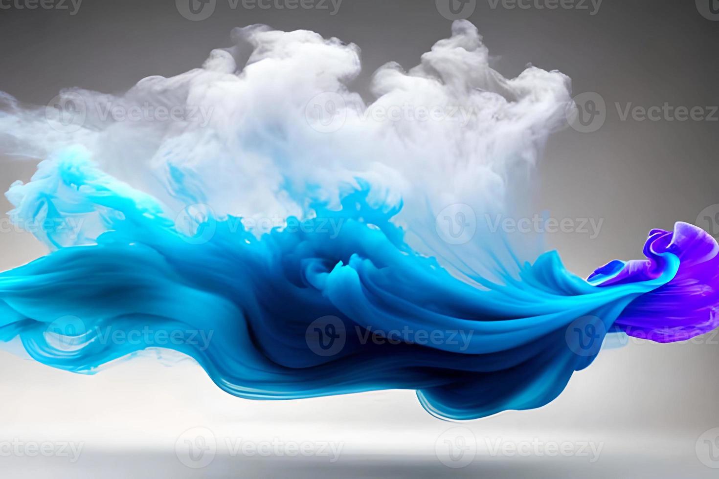 Beautiful blue and white dual tone smoke art background. photo