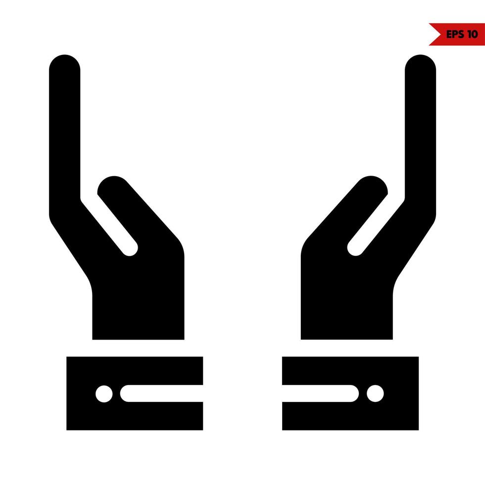 hand glyph icon vector