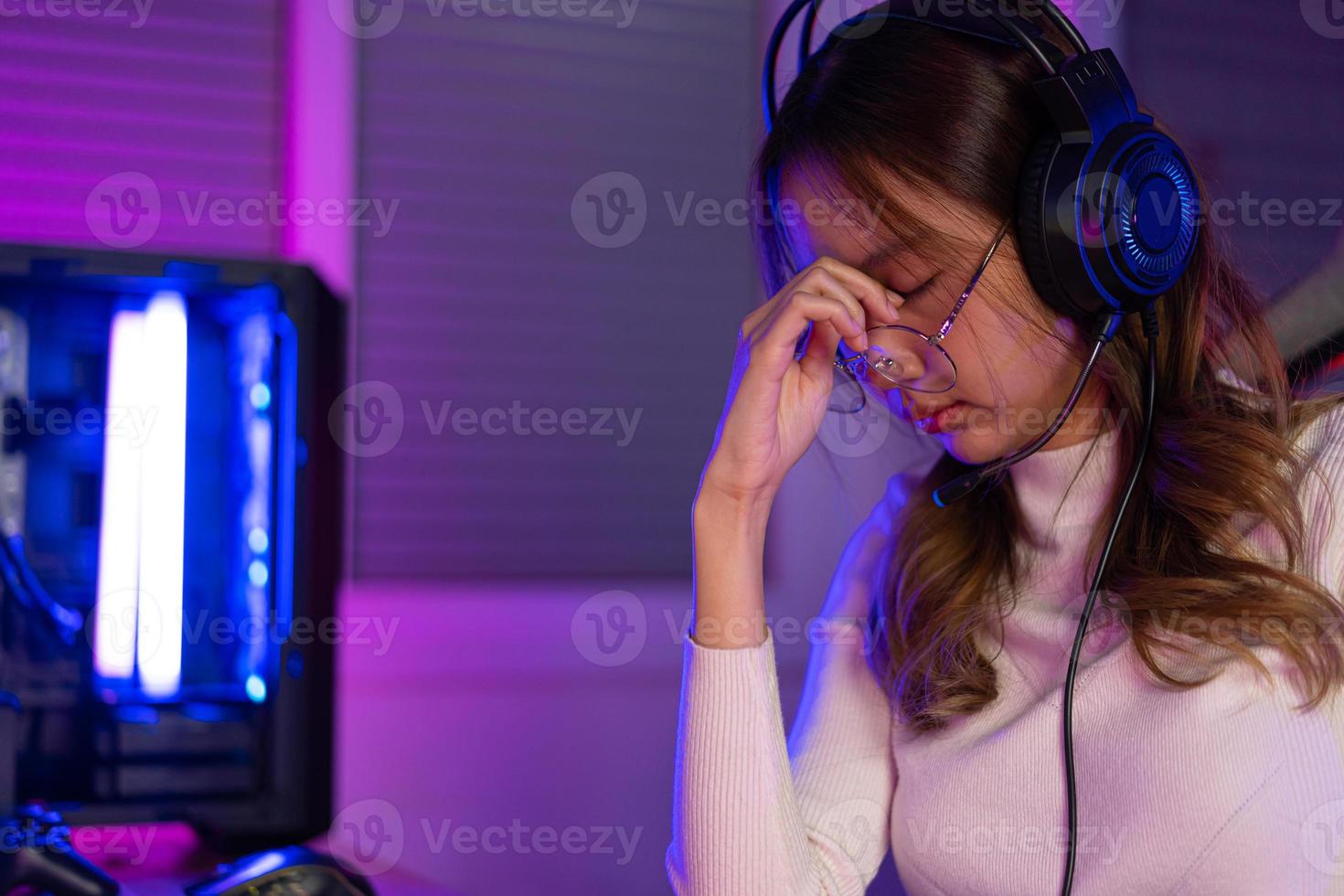 Eyes tired. Gamer and E-Sport online photo