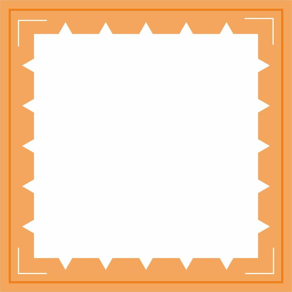 Frame or border. Orange and white background color with stripe line and hexagon shapes. Suitable for social media. vector