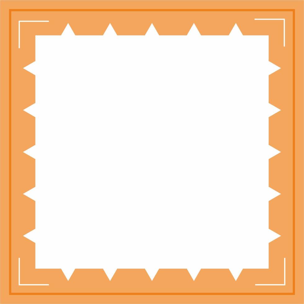Frame or border. Orange and white background color with stripe line and hexagon shapes. Suitable for social media. vector