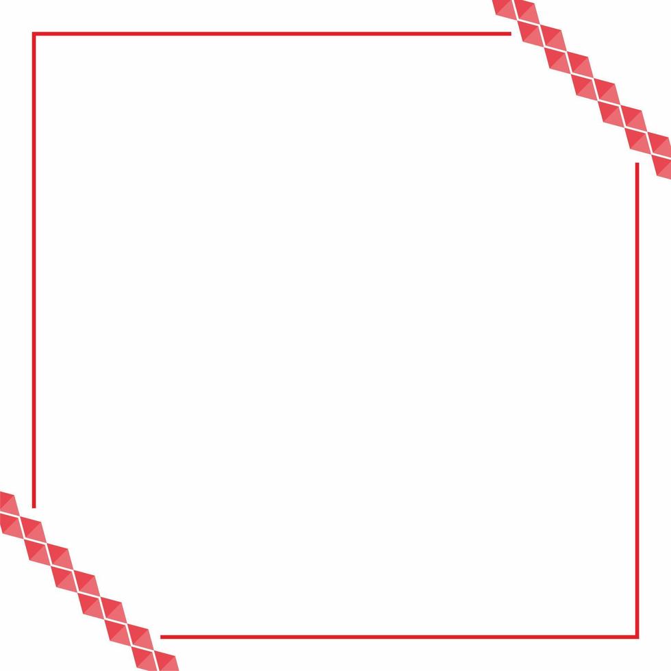 Frame or border. Red and pink color triangles with stripe line. Suitable for social media post and web internet ads. vector