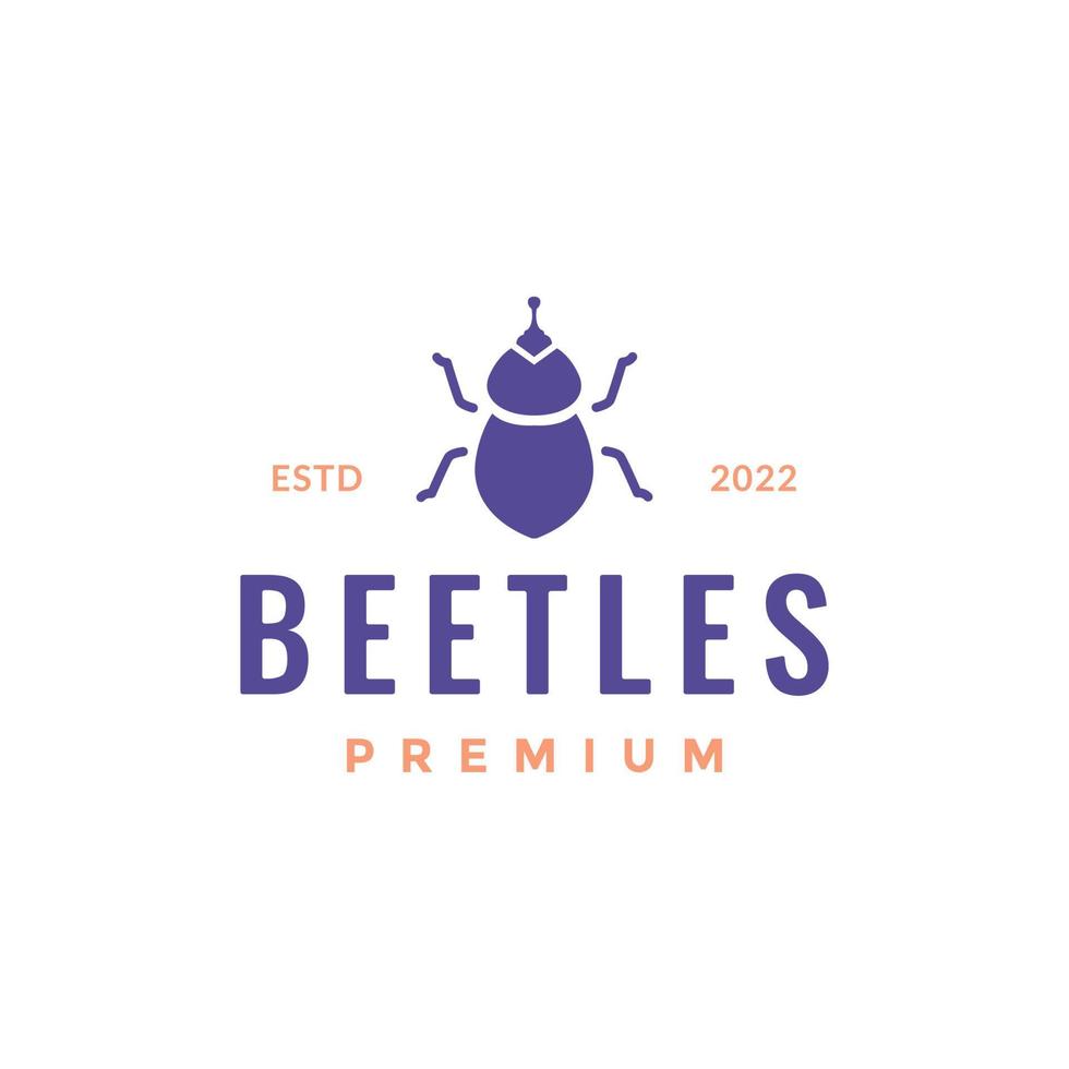 japanese rhinoceros beetle insect female modern shape logo design vector